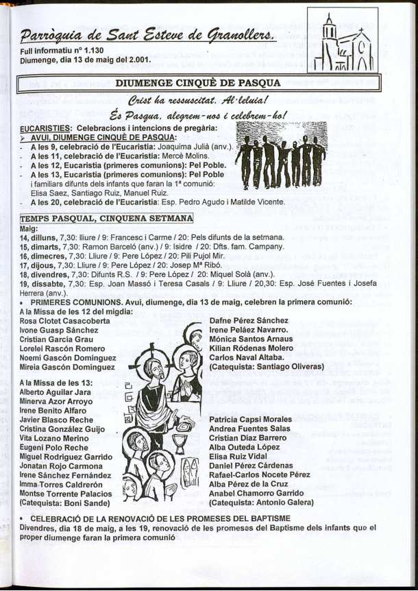 Parròquia de Sant Esteve, 13/5/2001 [Issue]