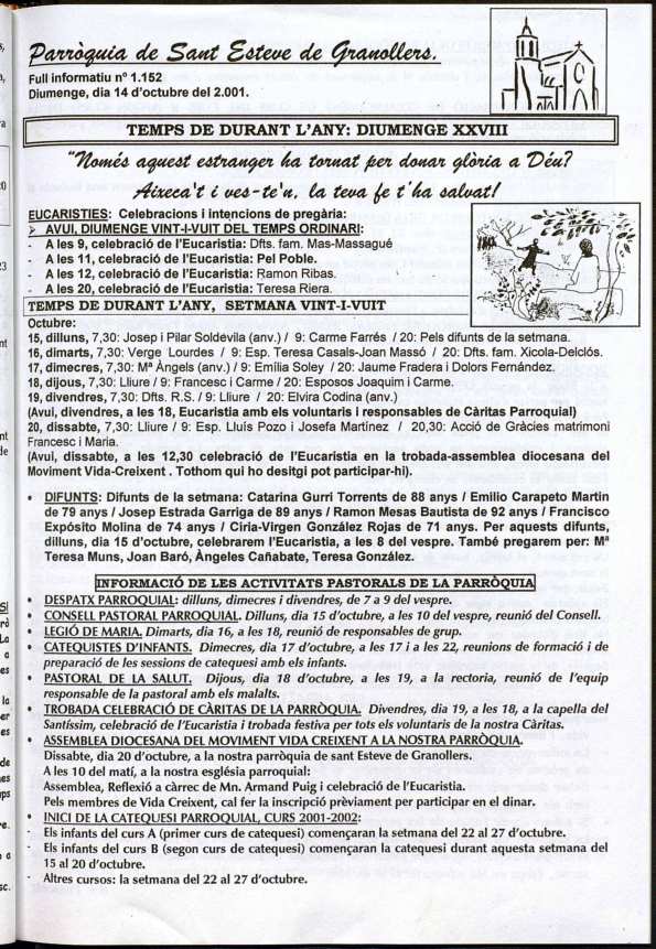Parròquia de Sant Esteve, 14/10/2001 [Issue]