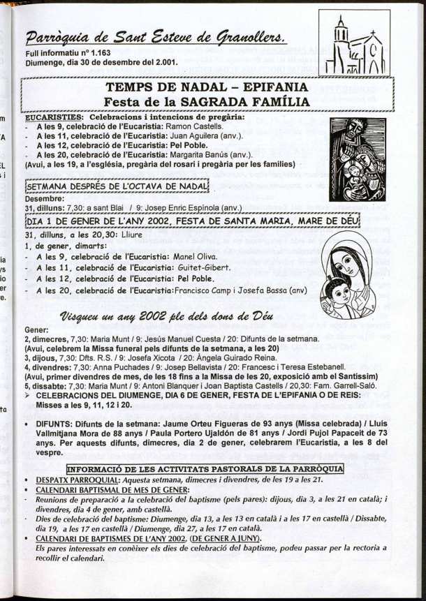 Parròquia de Sant Esteve, 30/12/2001 [Issue]