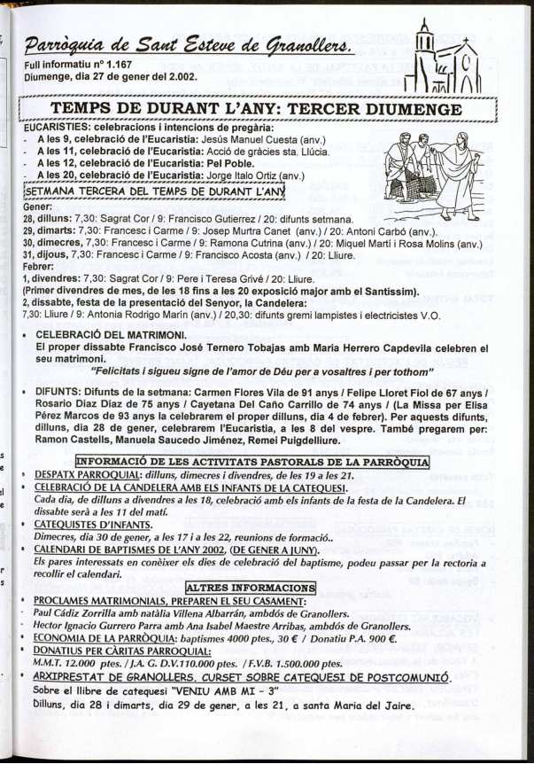 Parròquia de Sant Esteve, 27/1/2002 [Issue]