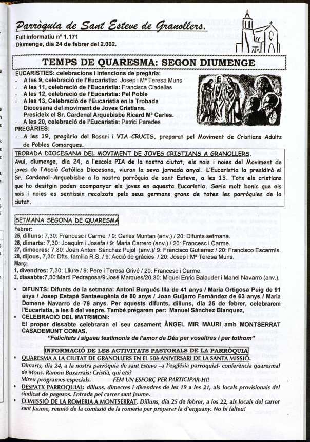 Parròquia de Sant Esteve, 24/2/2002 [Issue]