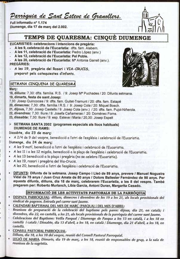 Parròquia de Sant Esteve, 17/3/2002 [Issue]