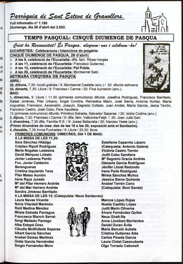 Parròquia de Sant Esteve, 28/4/2002 [Issue]