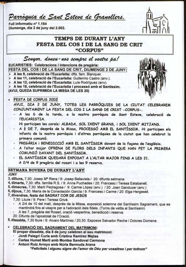 Parròquia de Sant Esteve, 2/6/2002 [Issue]