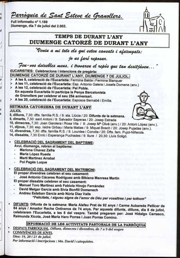 Parròquia de Sant Esteve, 7/7/2002 [Issue]