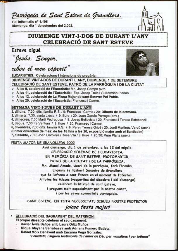 Parròquia de Sant Esteve, 1/9/2002 [Issue]