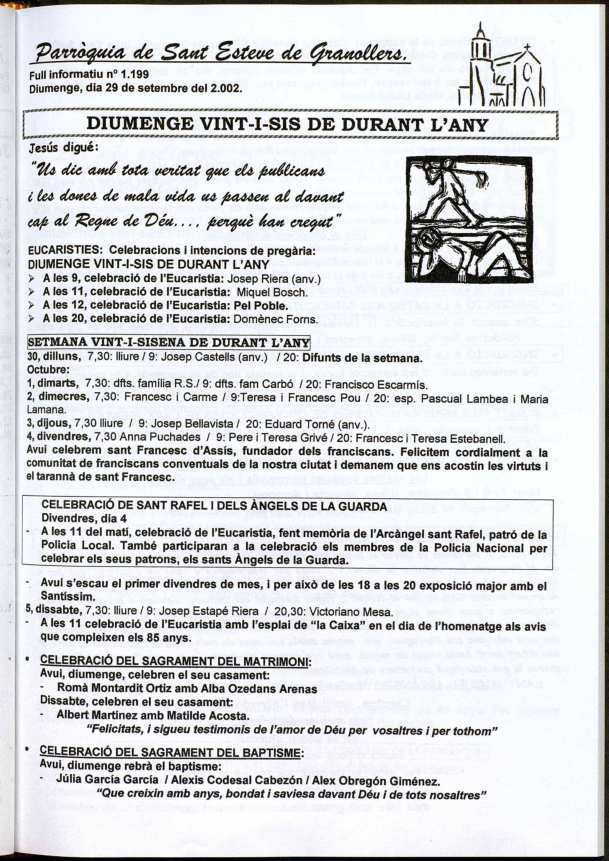 Parròquia de Sant Esteve, 29/9/2002 [Issue]