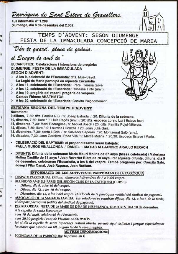 Parròquia de Sant Esteve, 8/12/2002 [Issue]