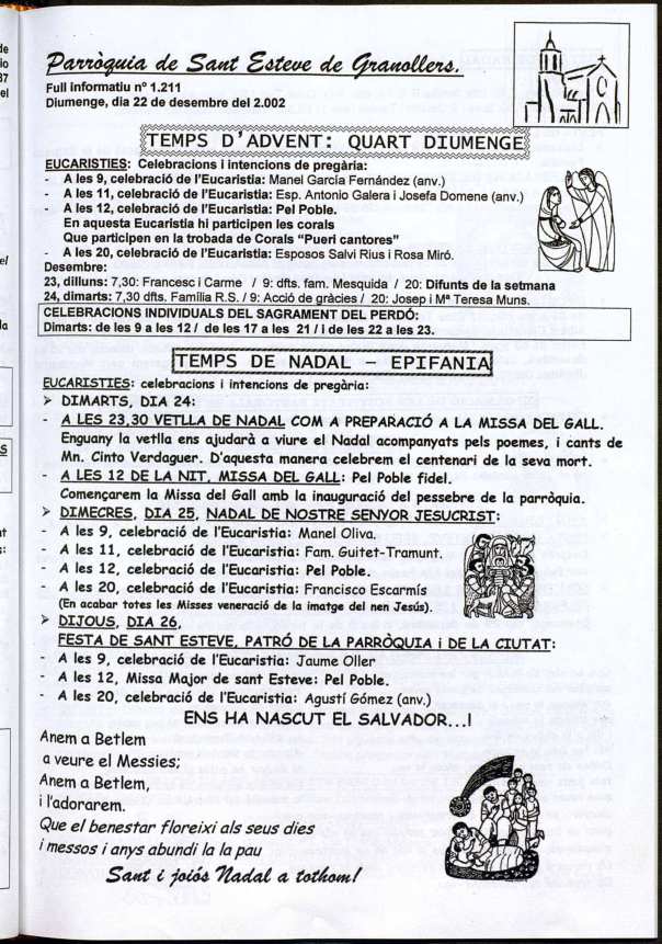 Parròquia de Sant Esteve, 22/12/2002 [Issue]