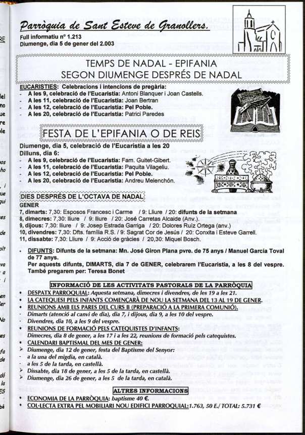 Parròquia de Sant Esteve, 5/1/2003 [Ejemplar]