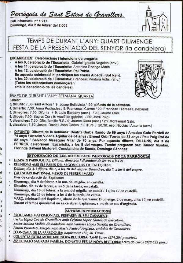 Parròquia de Sant Esteve, 2/2/2003 [Issue]