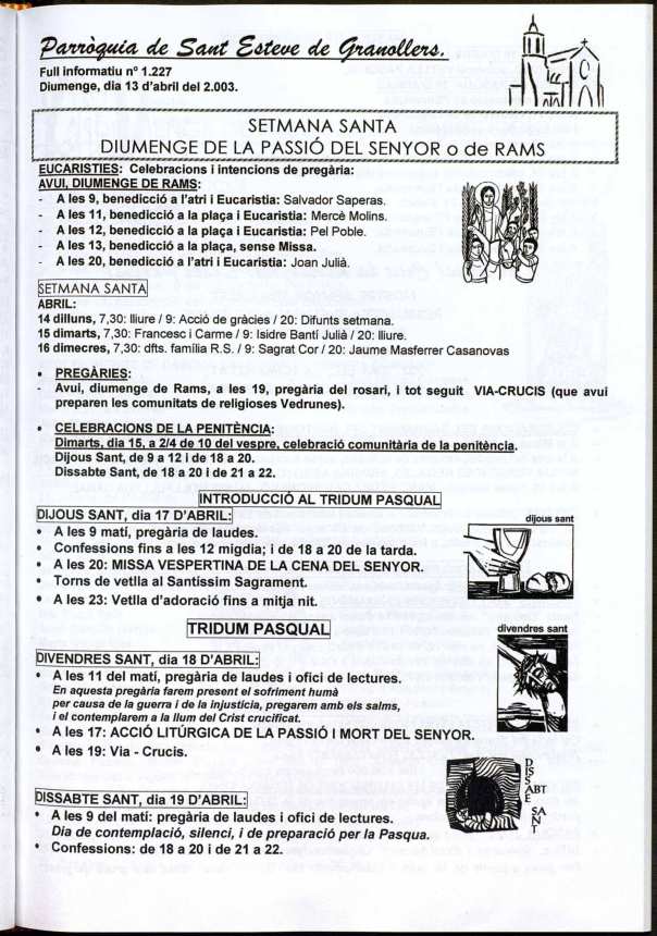 Parròquia de Sant Esteve, 13/4/2003 [Issue]