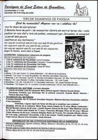 Parròquia de Sant Esteve, 4/5/2003 [Ejemplar]