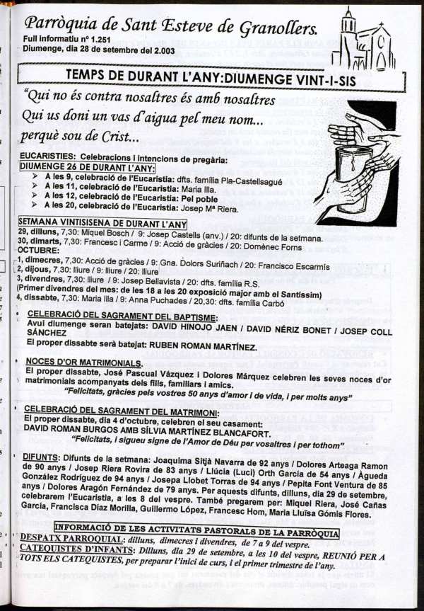 Parròquia de Sant Esteve, 28/9/2003 [Ejemplar]
