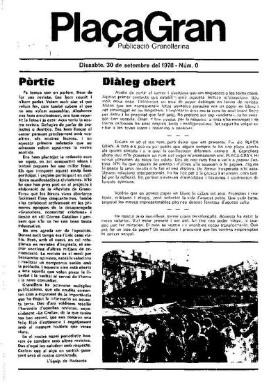 Plaça Gran, 30/9/1978 [Issue]