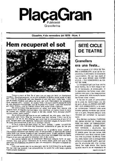 Plaça Gran, 4/11/1978 [Issue]