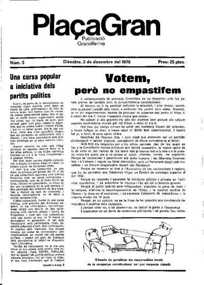 Plaça Gran, 2/12/1978 [Issue]