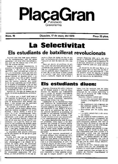 Plaça Gran, 17/3/1979 [Issue]