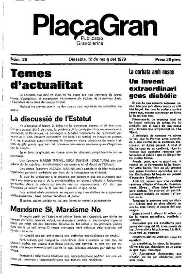 Plaça Gran, 12/5/1979 [Issue]