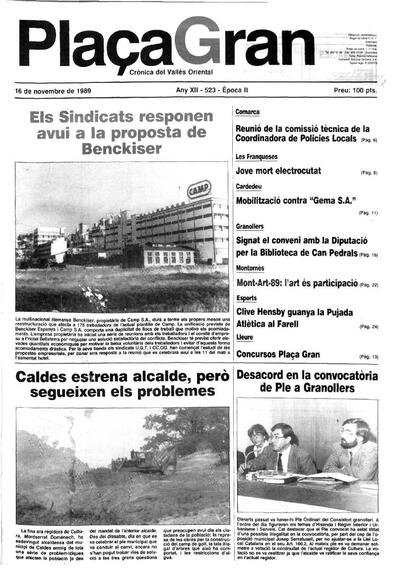Plaça Gran, 16/11/1989 [Issue]