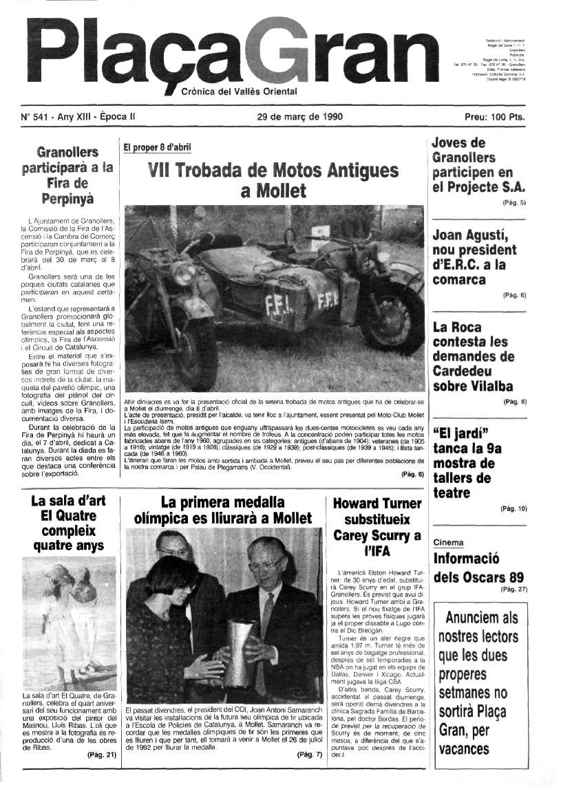 Plaça Gran, 29/3/1990 [Issue]