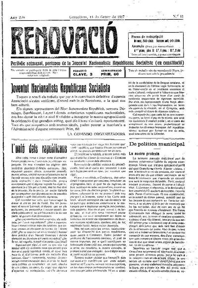 Renovació, 14/1/1917 [Issue]