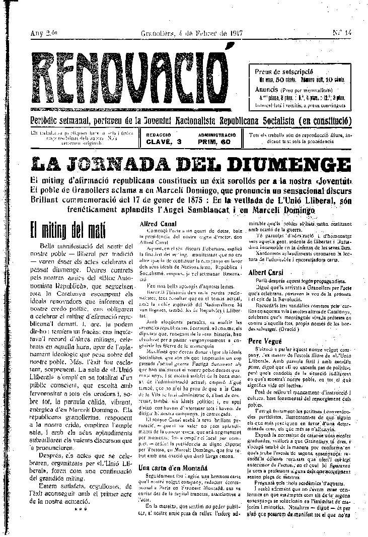 Renovació, 4/2/1917 [Issue]