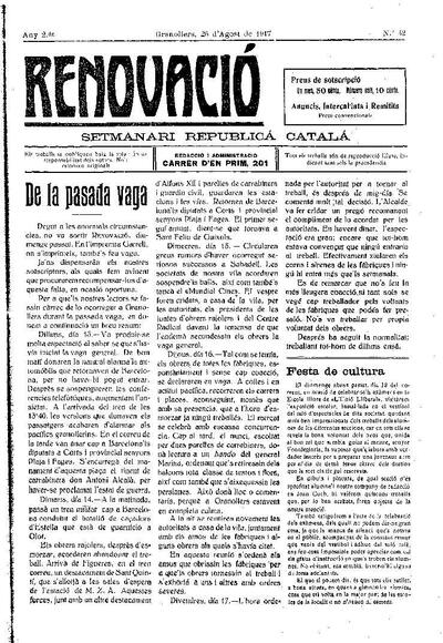 Renovació, 26/8/1917 [Exemplar]