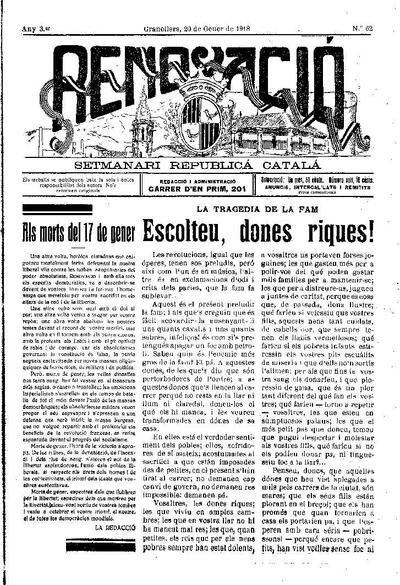 Renovació, 20/1/1918 [Issue]