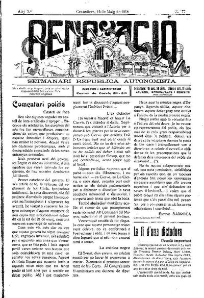 Renovació, 12/5/1918 [Issue]