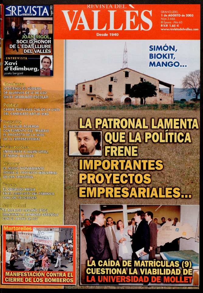 Revista del Vallès, 1/8/2003 [Ejemplar]