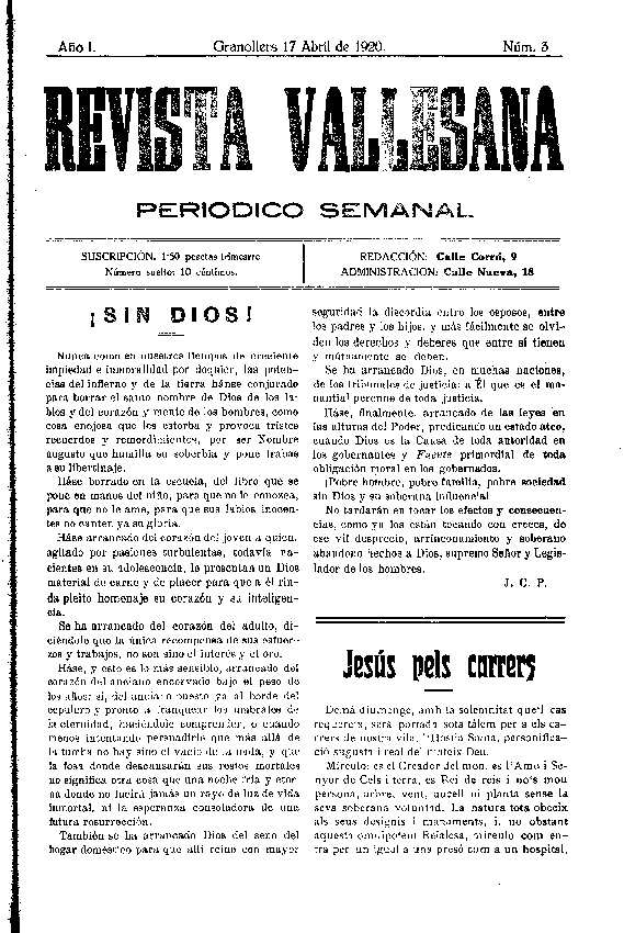 Revista Vallesana, 17/4/1920 [Issue]