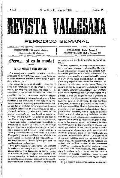 Revista Vallesana, 11/7/1920 [Ejemplar]