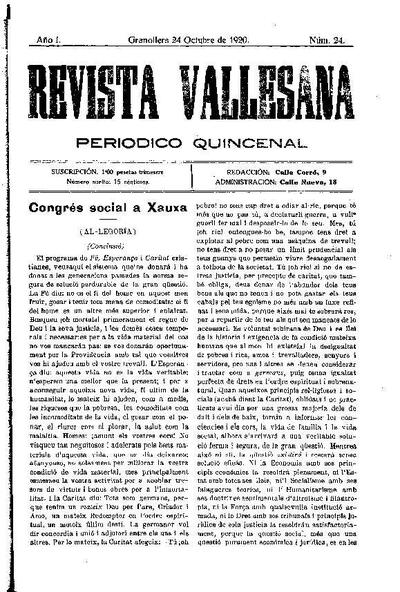 Revista Vallesana, 24/10/1920 [Ejemplar]