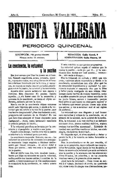 Revista Vallesana, 30/1/1921 [Exemplar]