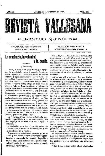 Revista Vallesana, 13/2/1921 [Ejemplar]