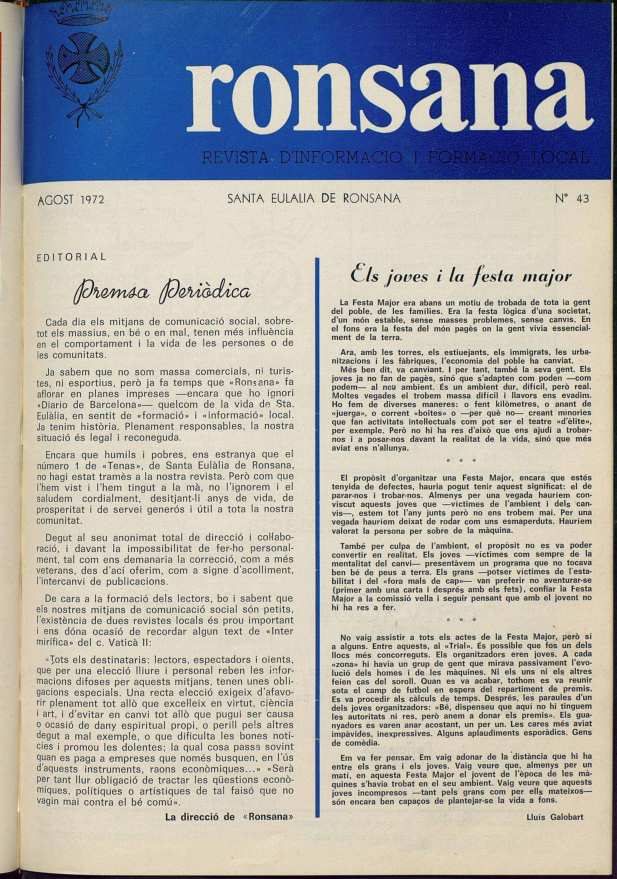 Ronçana, 1/8/1972 [Issue]