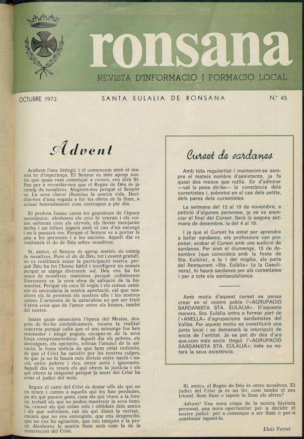 Ronçana, 1/10/1972 [Issue]