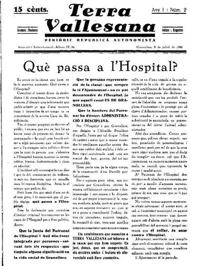 Terra Vallesana, 8/7/1933 [Issue]