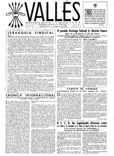 Vallés, 1/3/1942 [Issue]