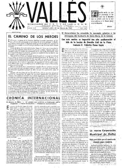 Vallés, 22/3/1942 [Ejemplar]