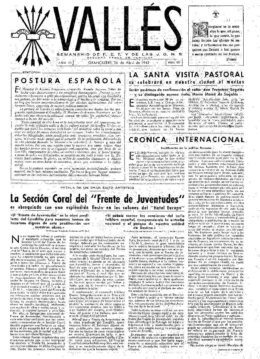 Vallés, 26/4/1942 [Ejemplar]