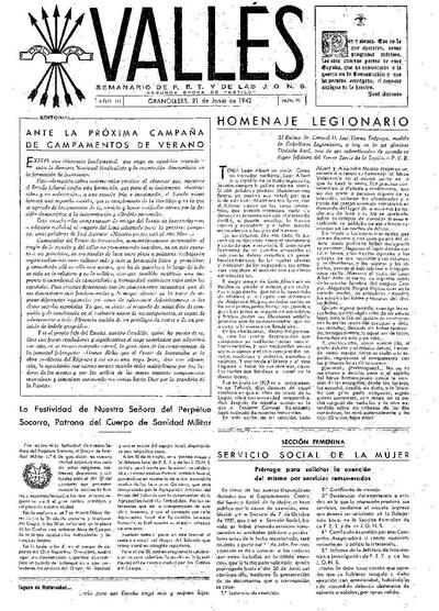 Vallés, 21/6/1942 [Issue]