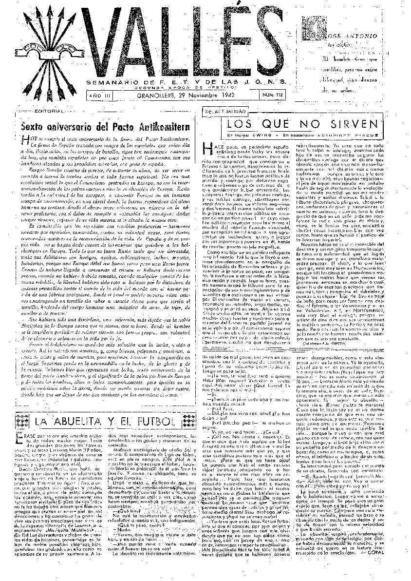 Vallés, 29/11/1942 [Issue]