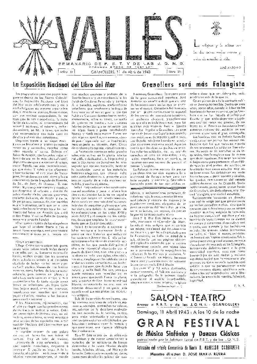 Vallés, 11/4/1943 [Ejemplar]
