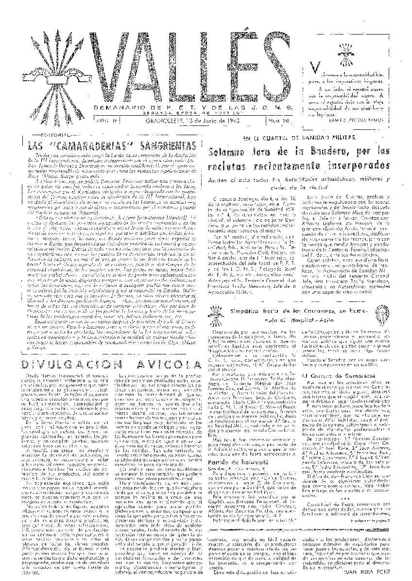 Vallés, 13/6/1943 [Ejemplar]