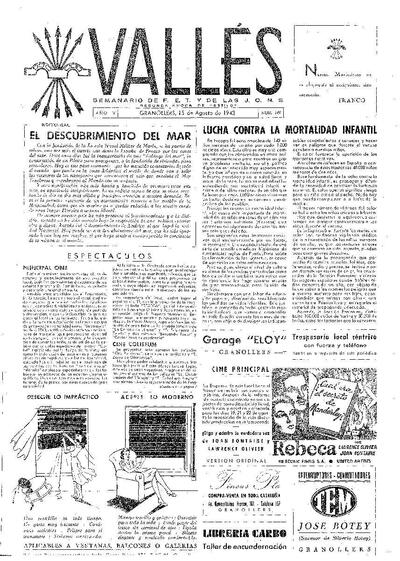 Vallés, 15/8/1943 [Ejemplar]