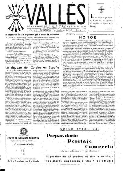 Vallés, 19/9/1943 [Ejemplar]