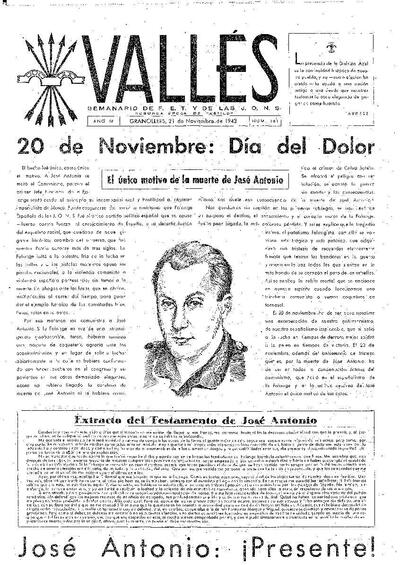 Vallés, 21/11/1943 [Ejemplar]