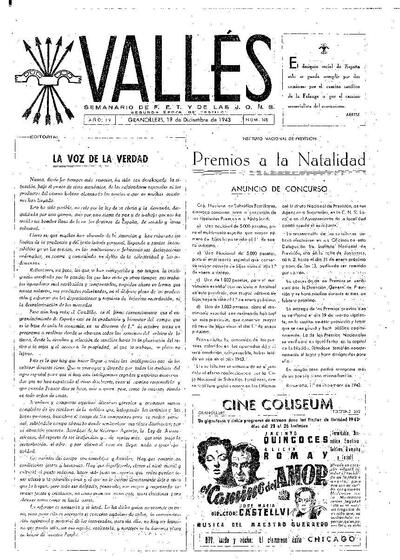 Vallés, 19/12/1943 [Ejemplar]